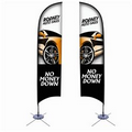 13' Razor Sail Sign Kit Double-Sided w/Scissor Base